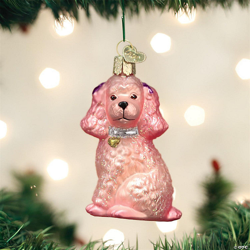 Old World Christmas - Pink Poodle Ornament