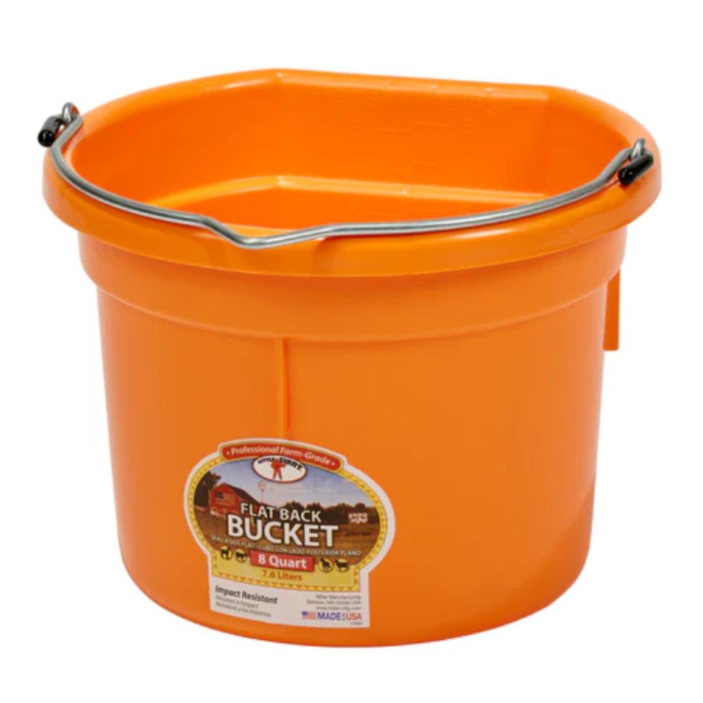 Miller Manufacturing - DuraFlex Flat Back Plastic Bucket - 8 quart