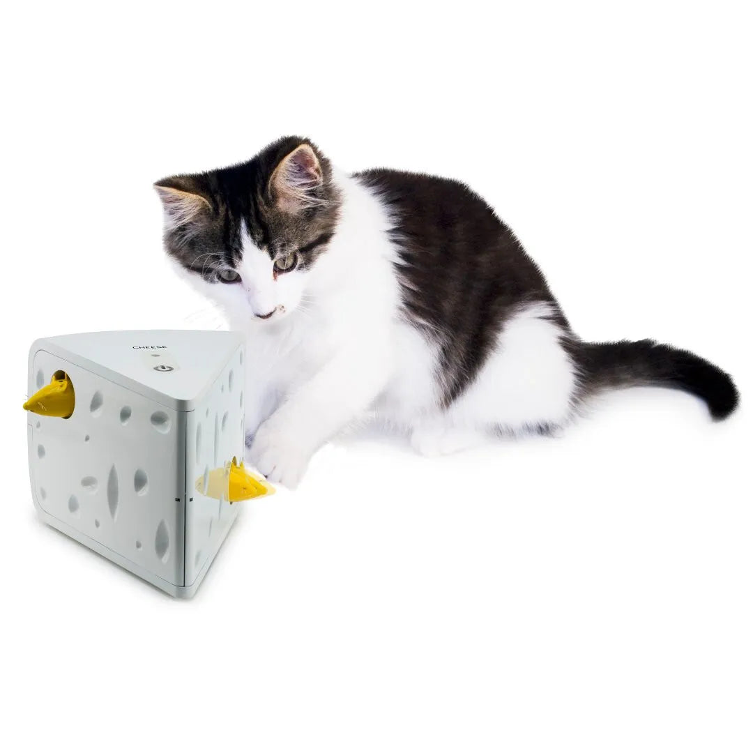 Cheese Automatic Cat Toy 2 Mice Peek-a-Boo