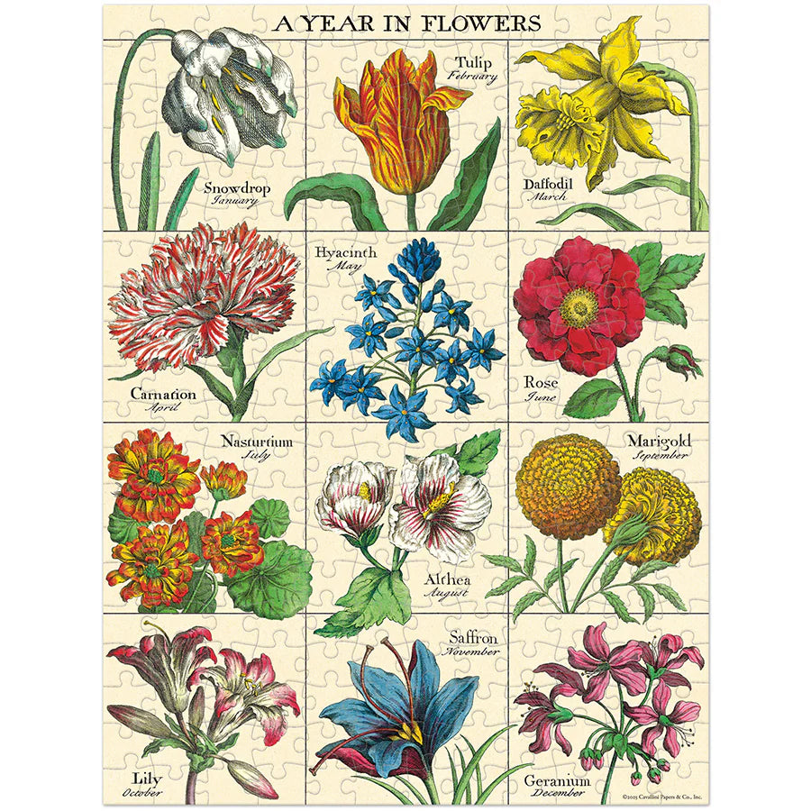 Cavallini Papers & Co - Puzzle A Year Of Flowers