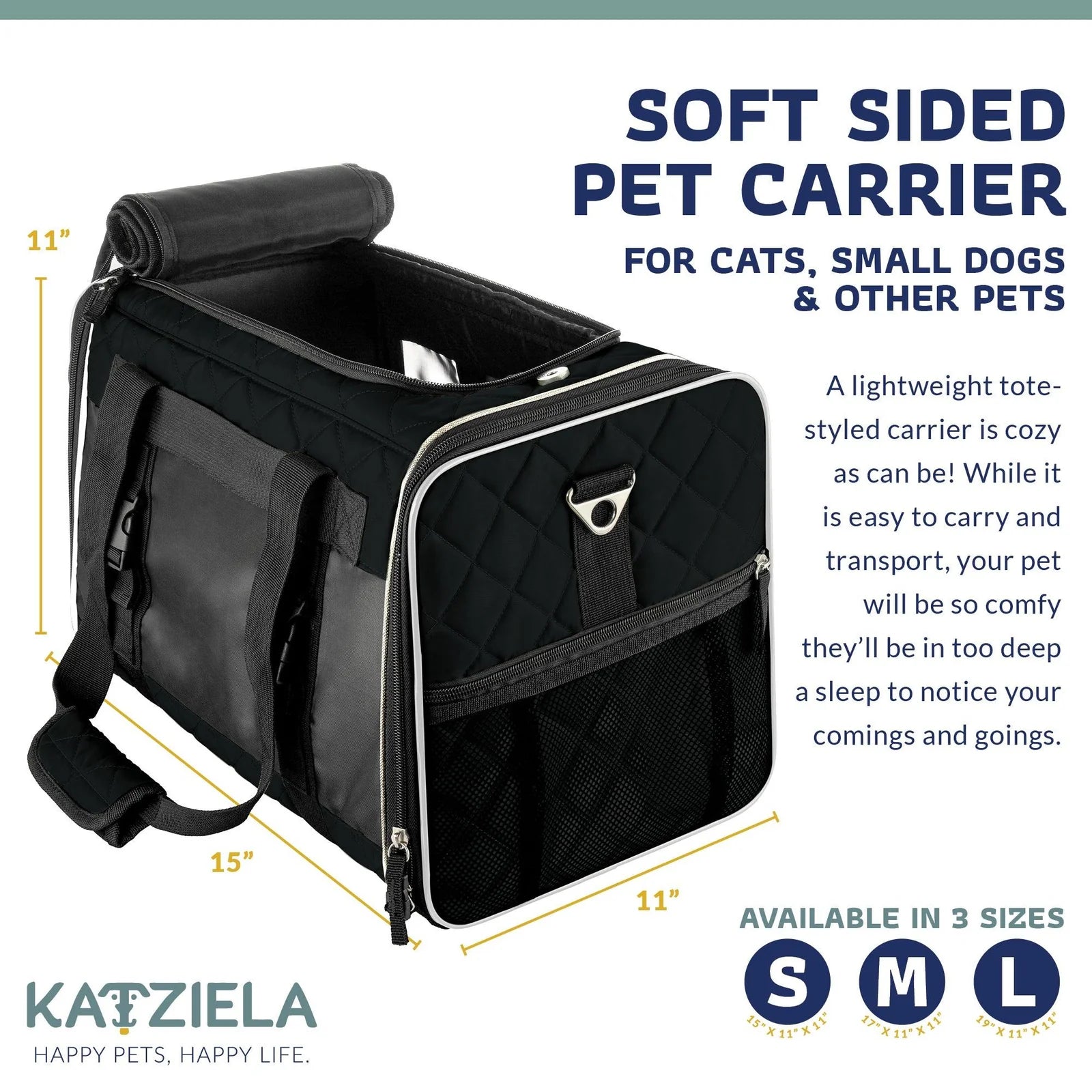 Airline Approved Quilted Companion Carrier Cat & Dog Gray