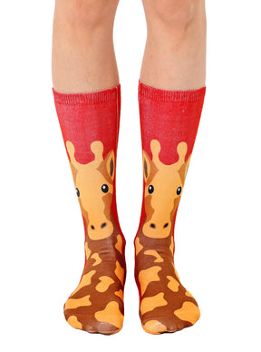 Living Royal - Socks Red Giraffe Crew