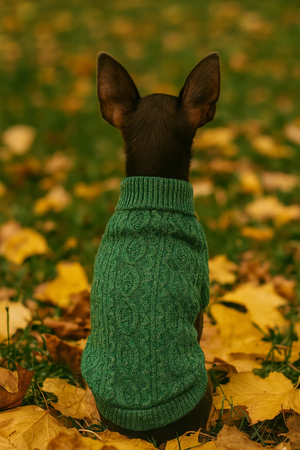 Parisian Pet - Dog Cable Knit Sweater Green