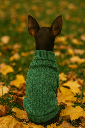 Parisian Pet - Dog Cable Knit Sweater Green