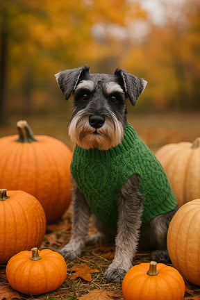 Parisian Pet - Dog Cable Knit Sweater Green