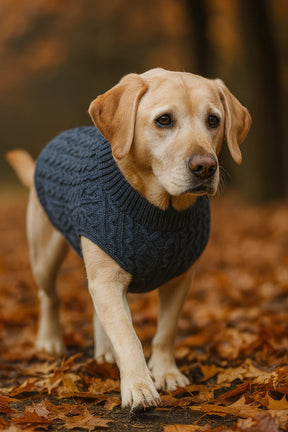 Parisian Pet - Dog Cable Knit Sweater Navy