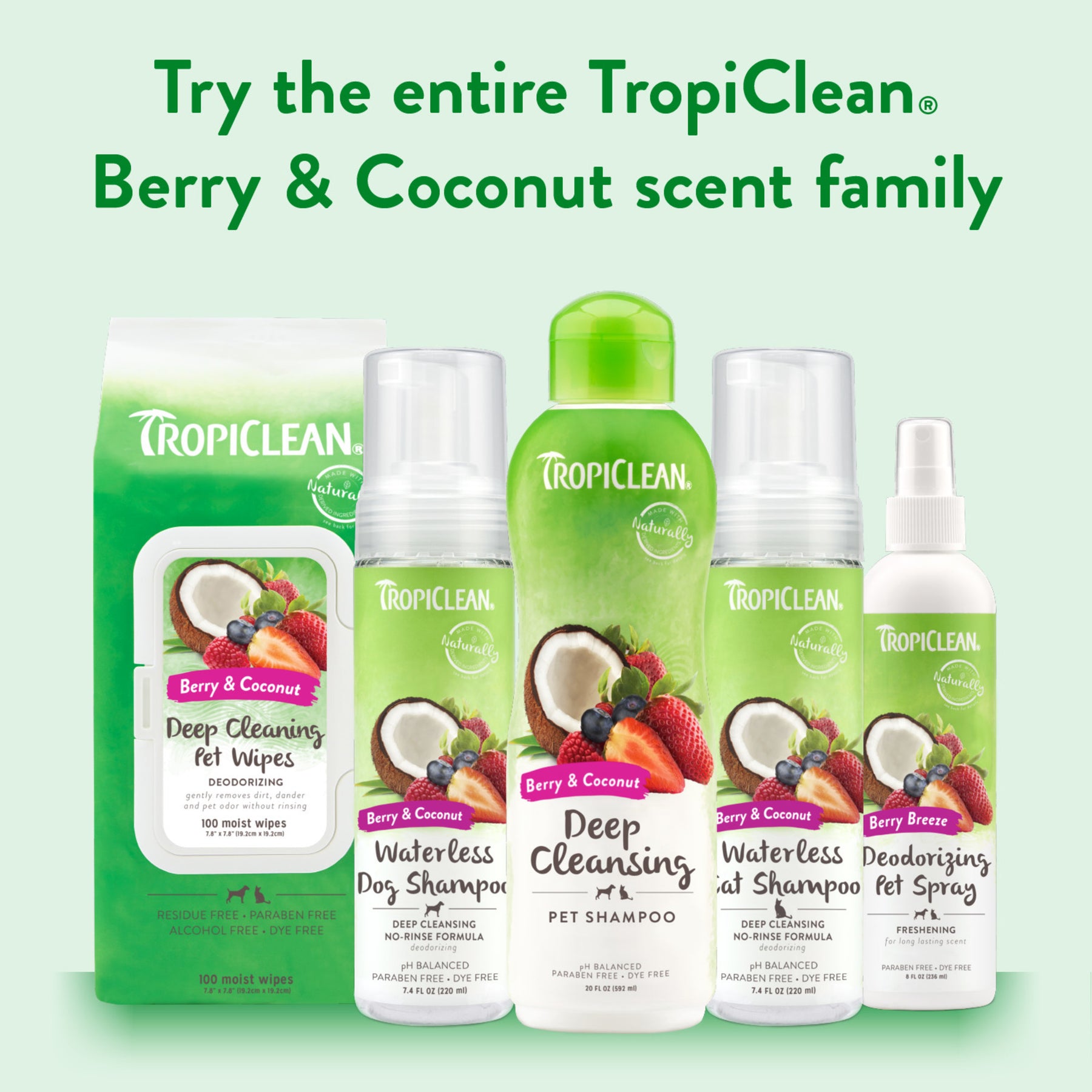 TropiClean - Deep Cleaning Pet Wipes Berry & Coconut