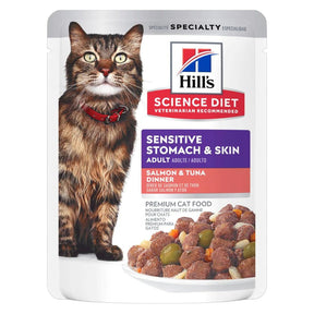 Hill's Science Diet - Adult Sensitive Stomach & Skin Salmon & Tuna Cat Pouches