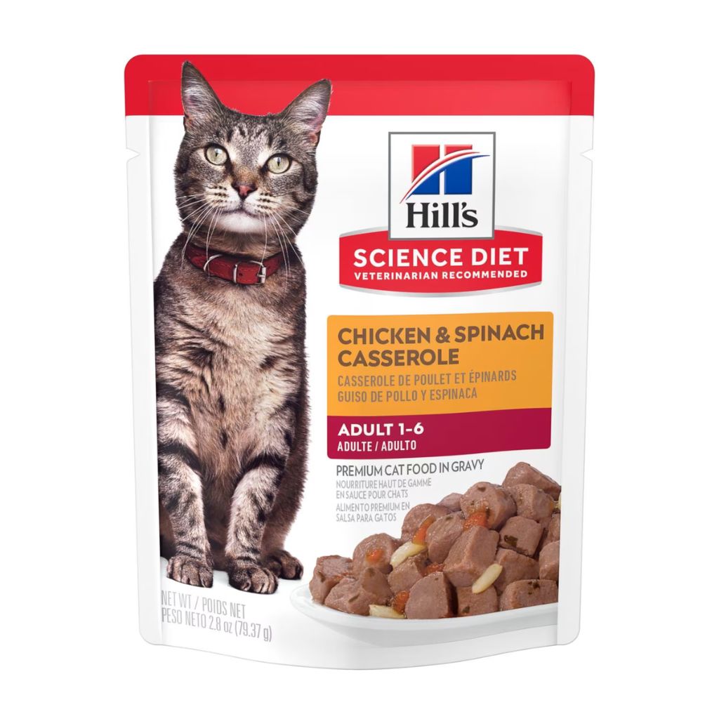 Hill's Science Diet - Adult Chicken & Spinach Casserole Cat Pouches