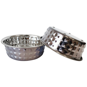 Jojo Modern Pets - Eco-Chic Hammered Stainless Steel Black Pearl