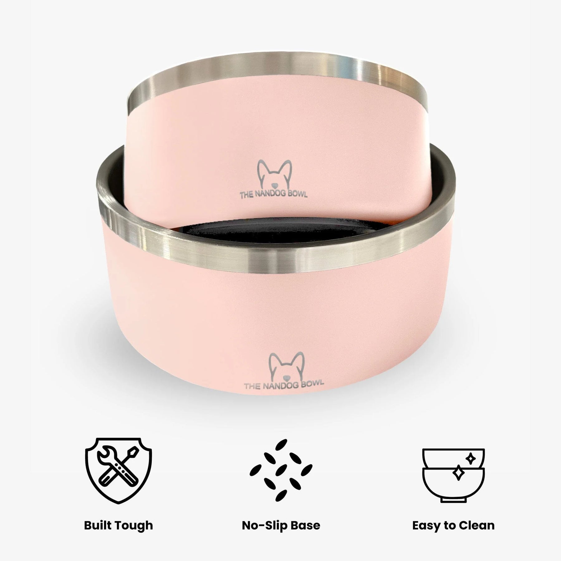 Nandog Pet Gear - The Dog Bowl Blush Pink
