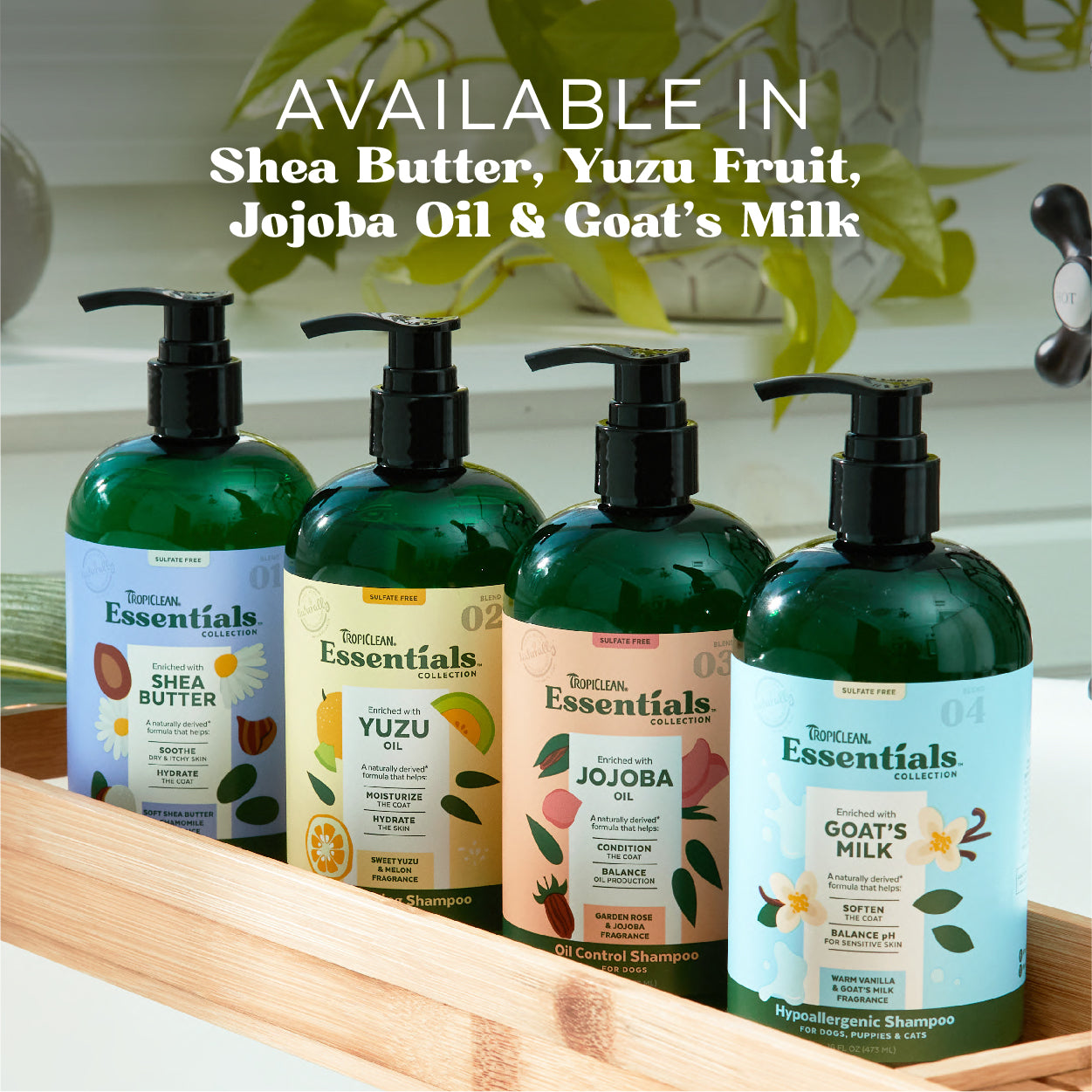 Tropiclean - Essentials Goat Milk Shampoo for Dog,Puppies & Cats