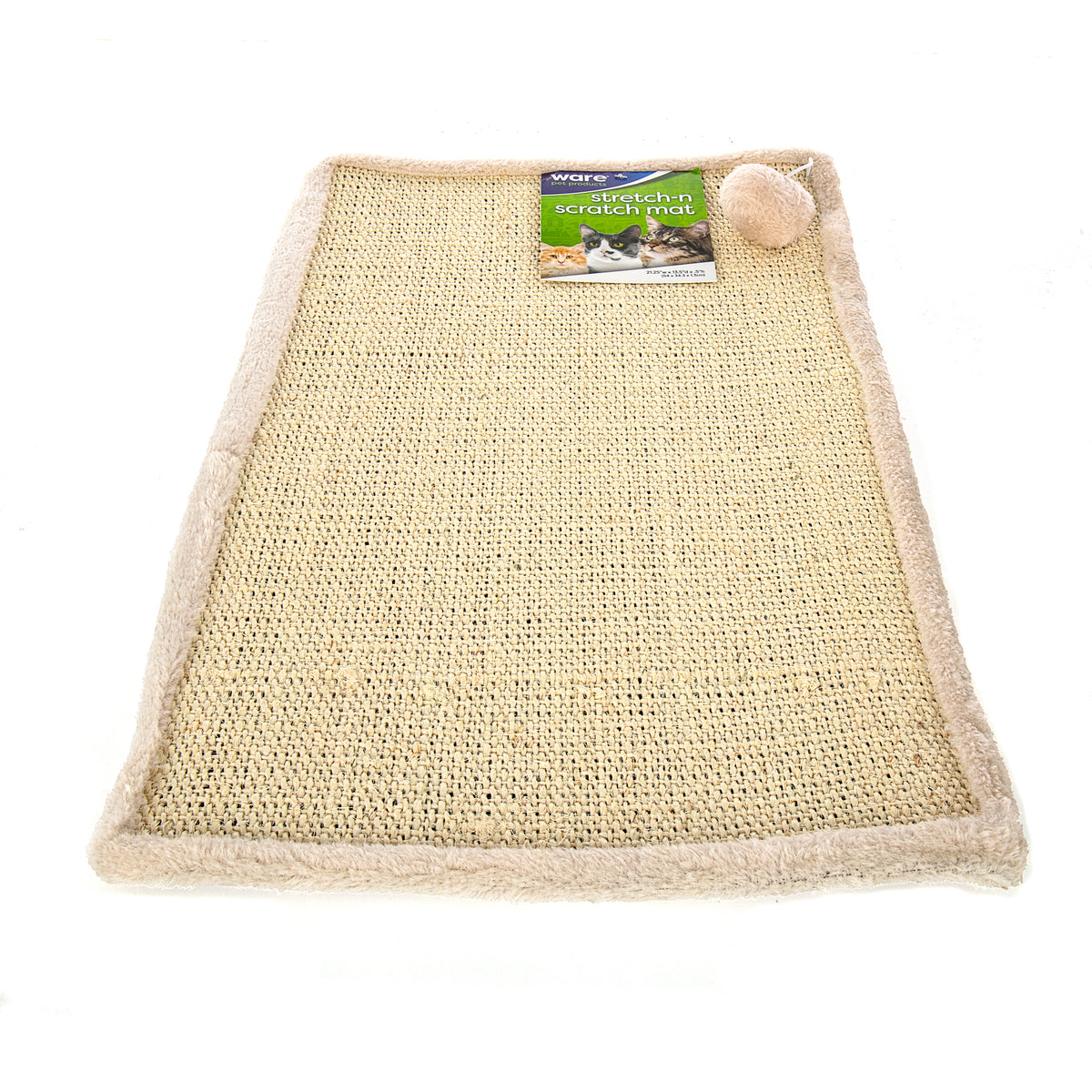 Scratch-N-Mat Sisal Scratching Surface, Toy & Rubber Backing