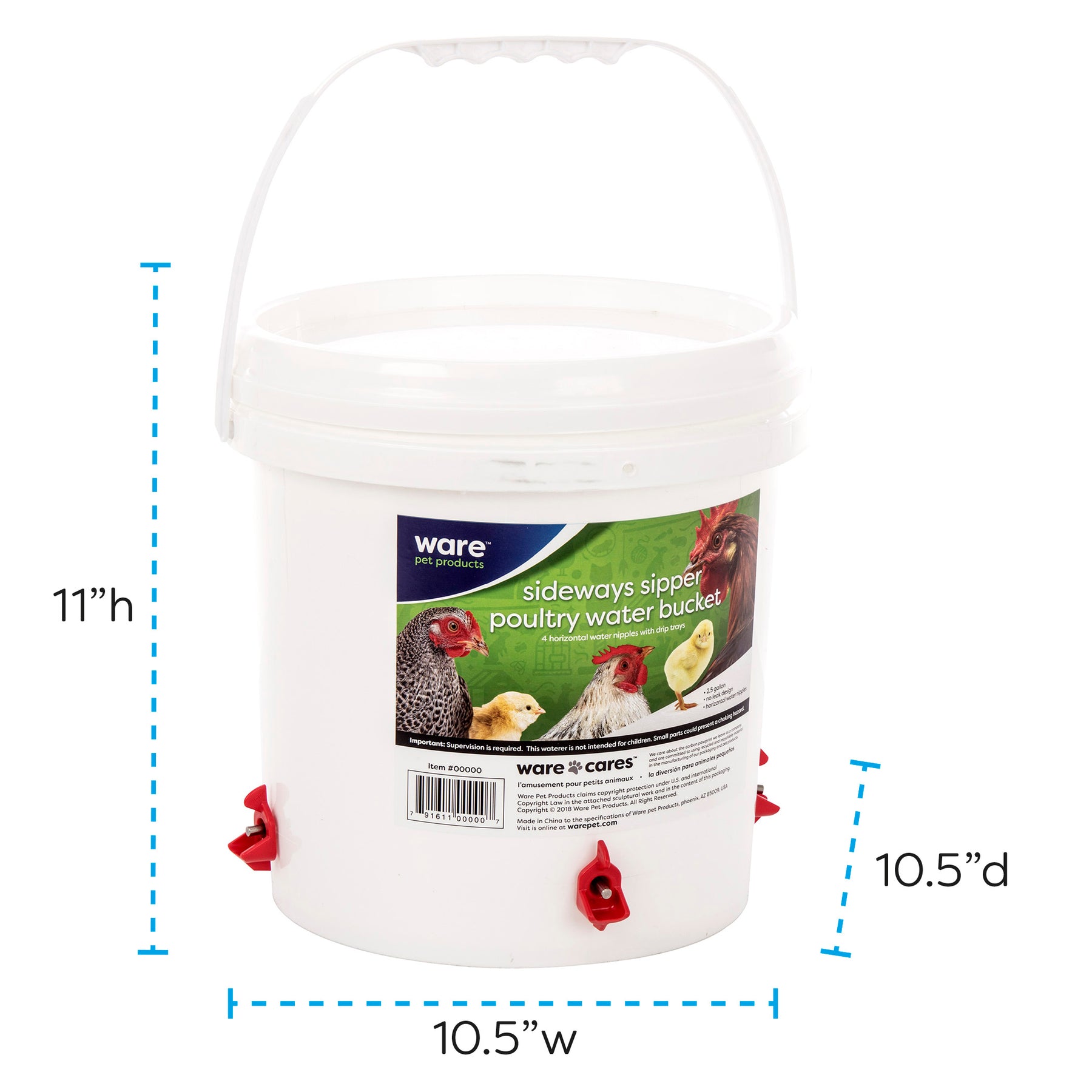 Sideways Sipper Poultry Water 2.5 gallons