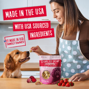 Central Pet Houston - Charlee Bear Nuggets Straw-Beary Swirl Treats For Dogs