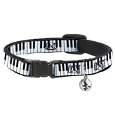 Buckle Down - Cat Collar Breakaway with Bell, Piano Keys