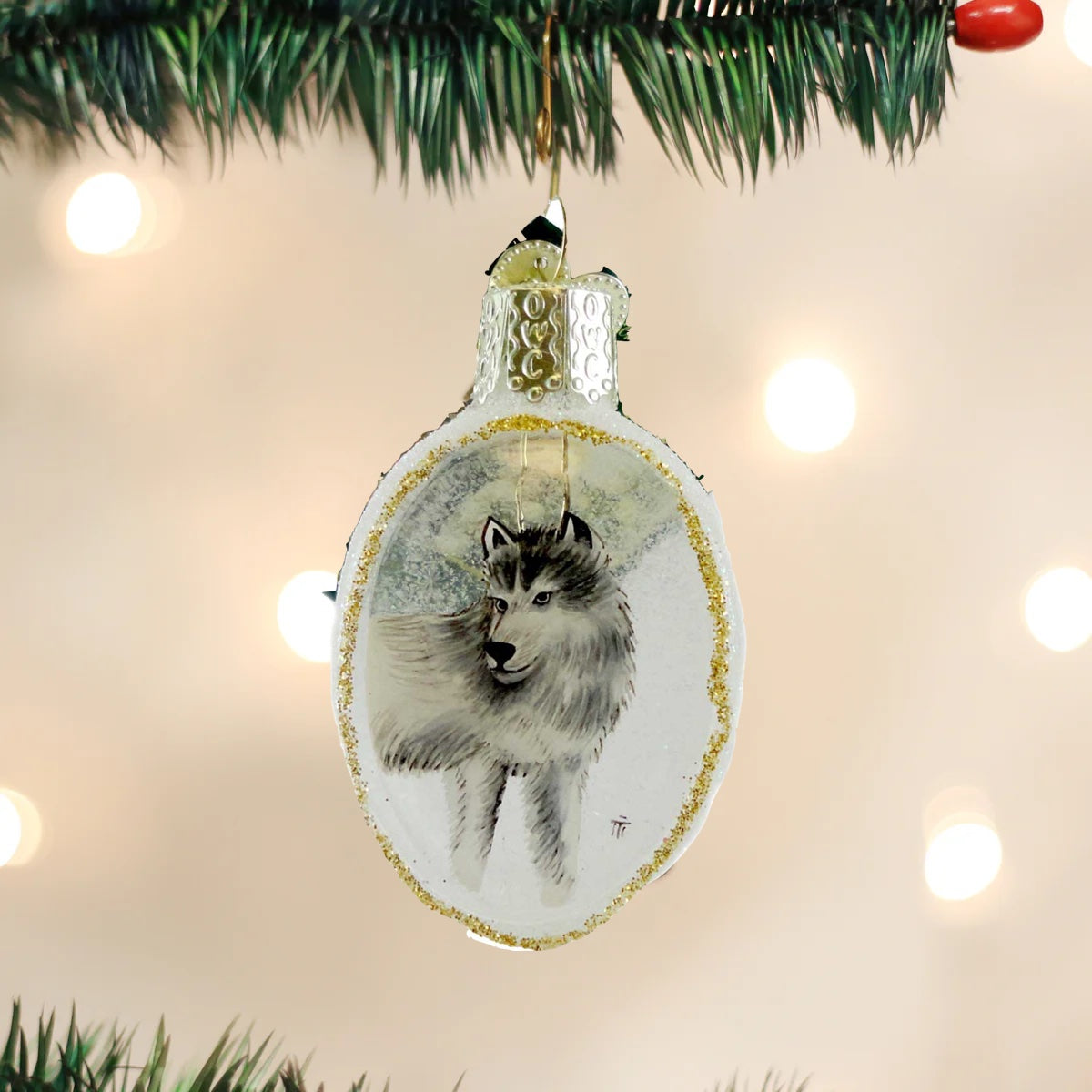 Old World Christmas - Arctic Wolf Ornament