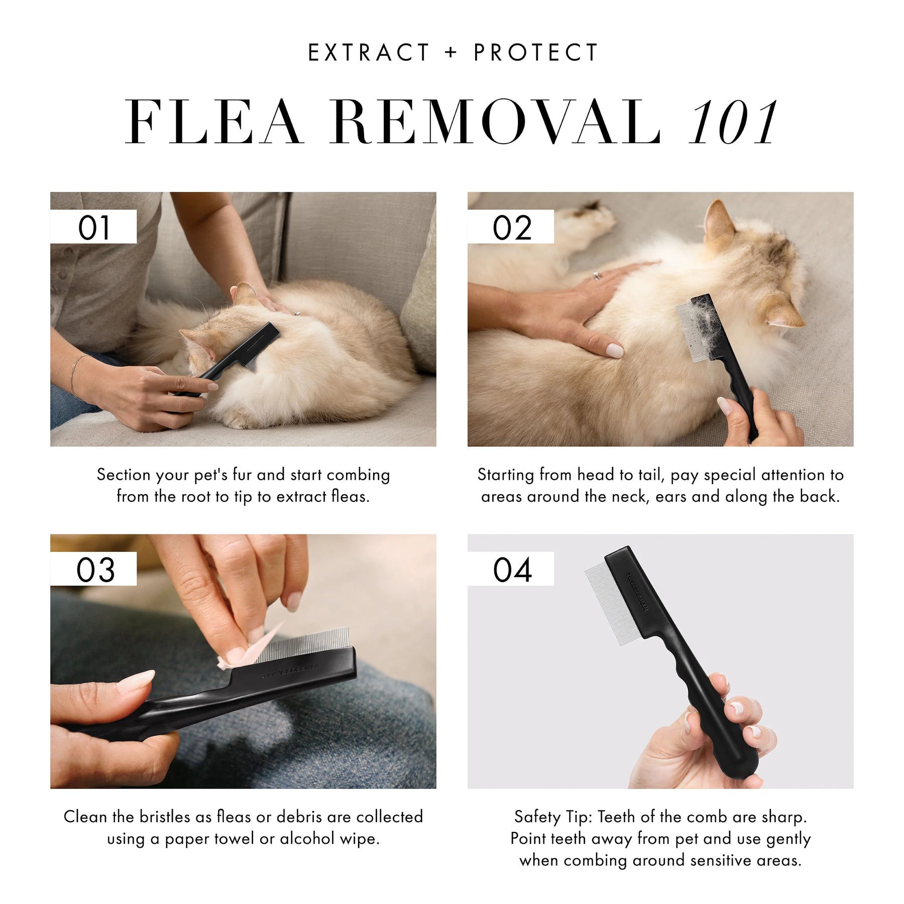 Tweezerman - Flea Comb Precision With Ergonomic Handle