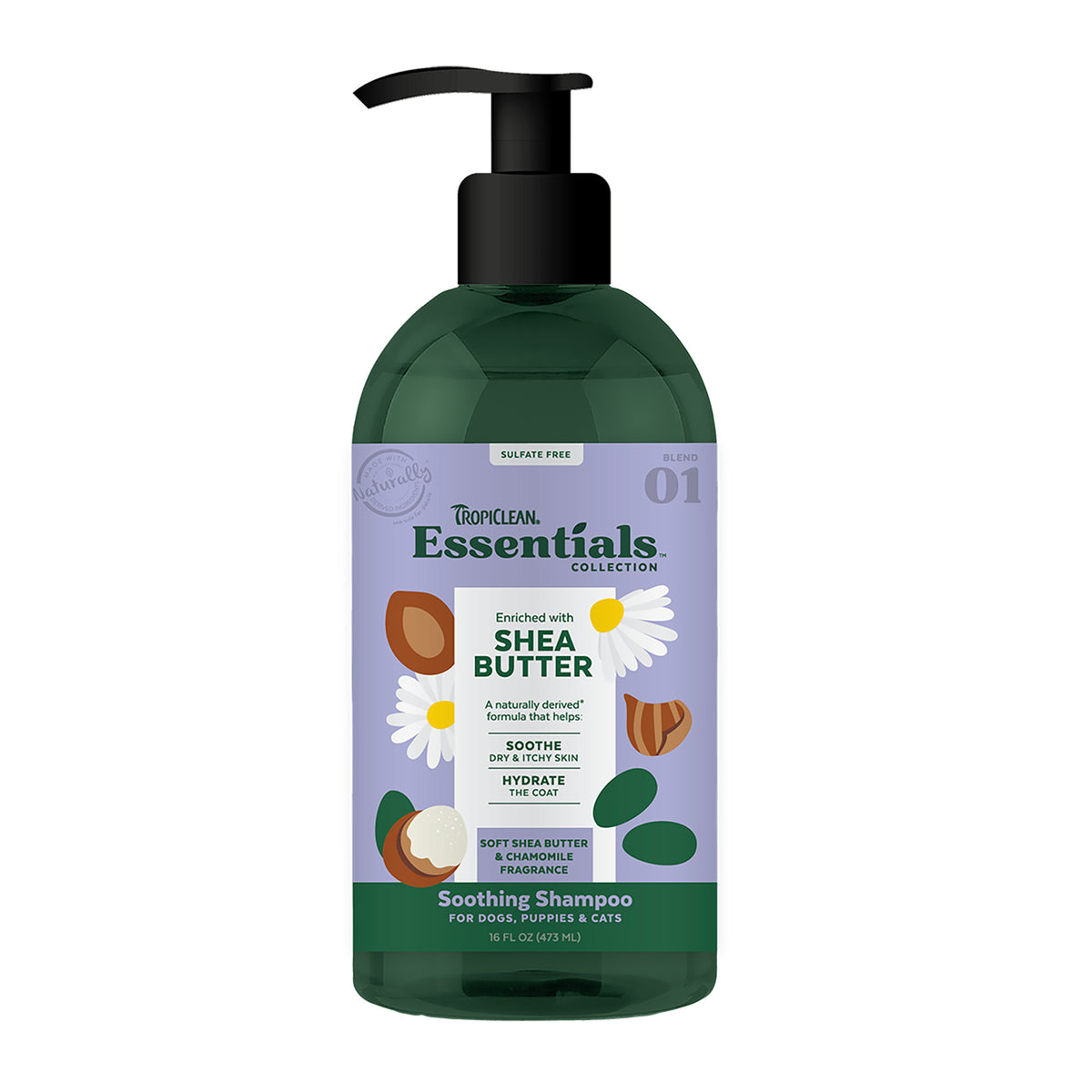 Tropiclean - Essential Shea Butter Shampoo for Dog,Puppies & Cat