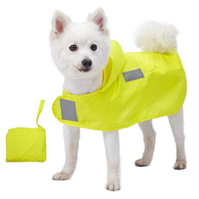 Blueberry Pet - 3M Reflective Dog Raincoat Hooded Sunshine Yellow
