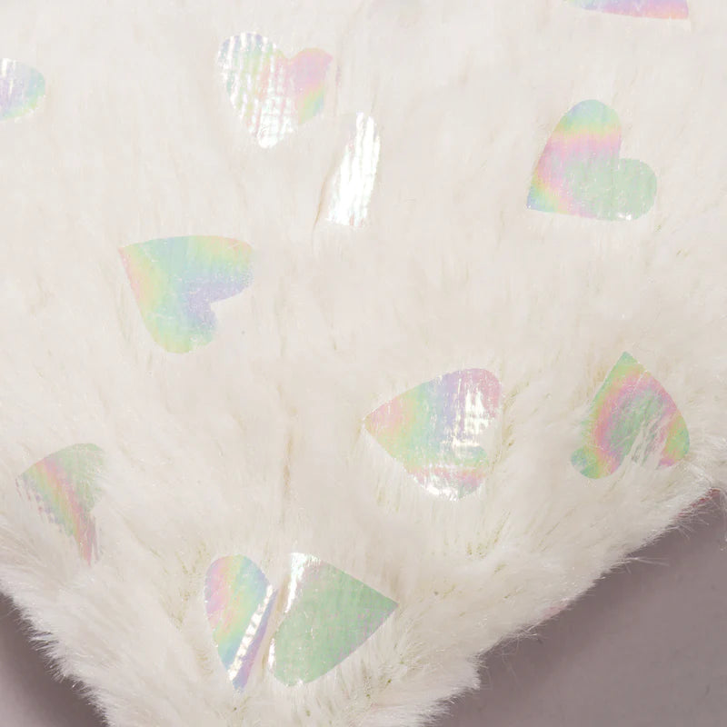 Pearlescent Heart Corduroy & Plush With Pearlescent Hearts Dog Toy