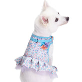 Floral Dog Harness Dress Lavender