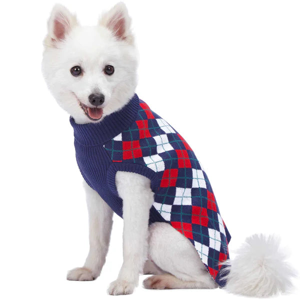 Dog Sweater Dress Chic Argyle