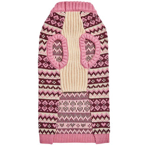 Dog Sweater Fair Isle Pullover Pink Heart Design