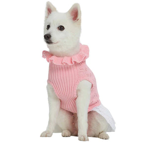 Blueberry Pet - Dog Sweater Dress Pink