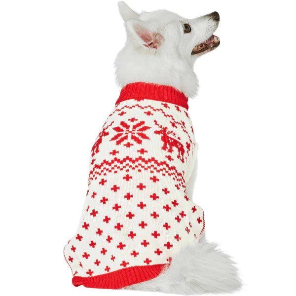 Blueberry Pet - Dog Sweater Reindeer and Snowflake