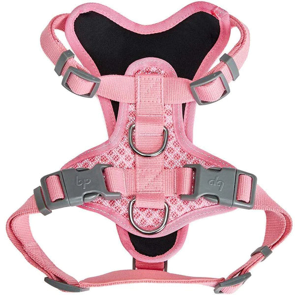 Dog Harness Vest Reflective Mesh Padded No Pull Pink