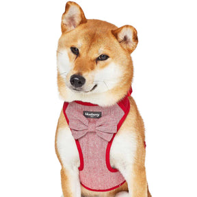 Blueberry Pet - Dog Harness Vest Red w/ Bow Tie