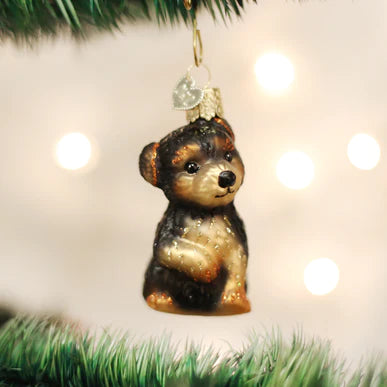 Old World Christmas - Yorkie Puppy Ornament