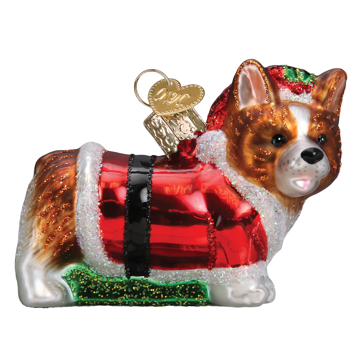 Old World Christmas - Ornament Glass Corgi Pup