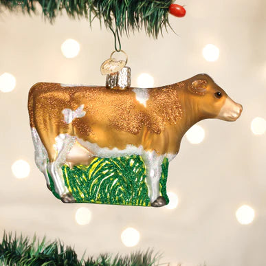 Old World Christmas - Ornament Glass Dairy Cow Brown