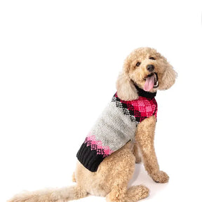 Chilly Dog Dog Sweater Fairisle Pink Diamond