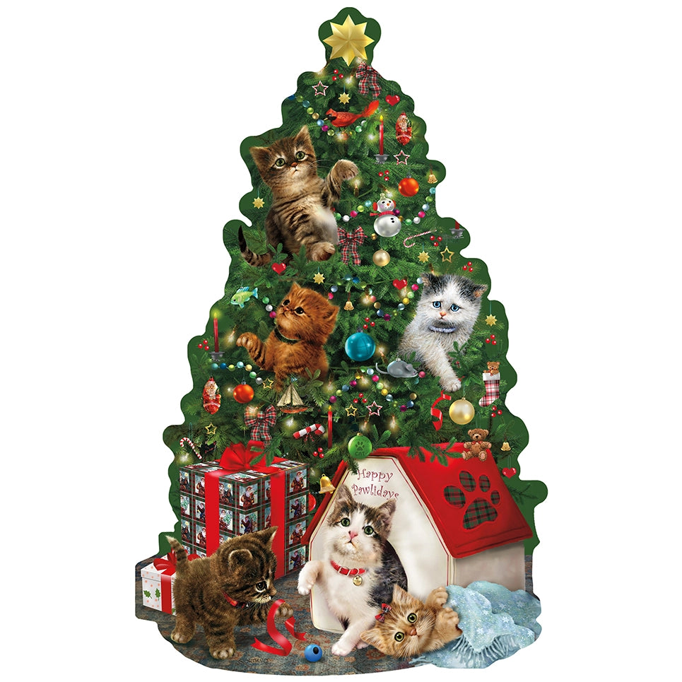 Puzzle Shaped Tree with Cat