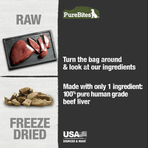 Pure Bites - Beef Liver Freeze Dried Dog Treats 4.2oz