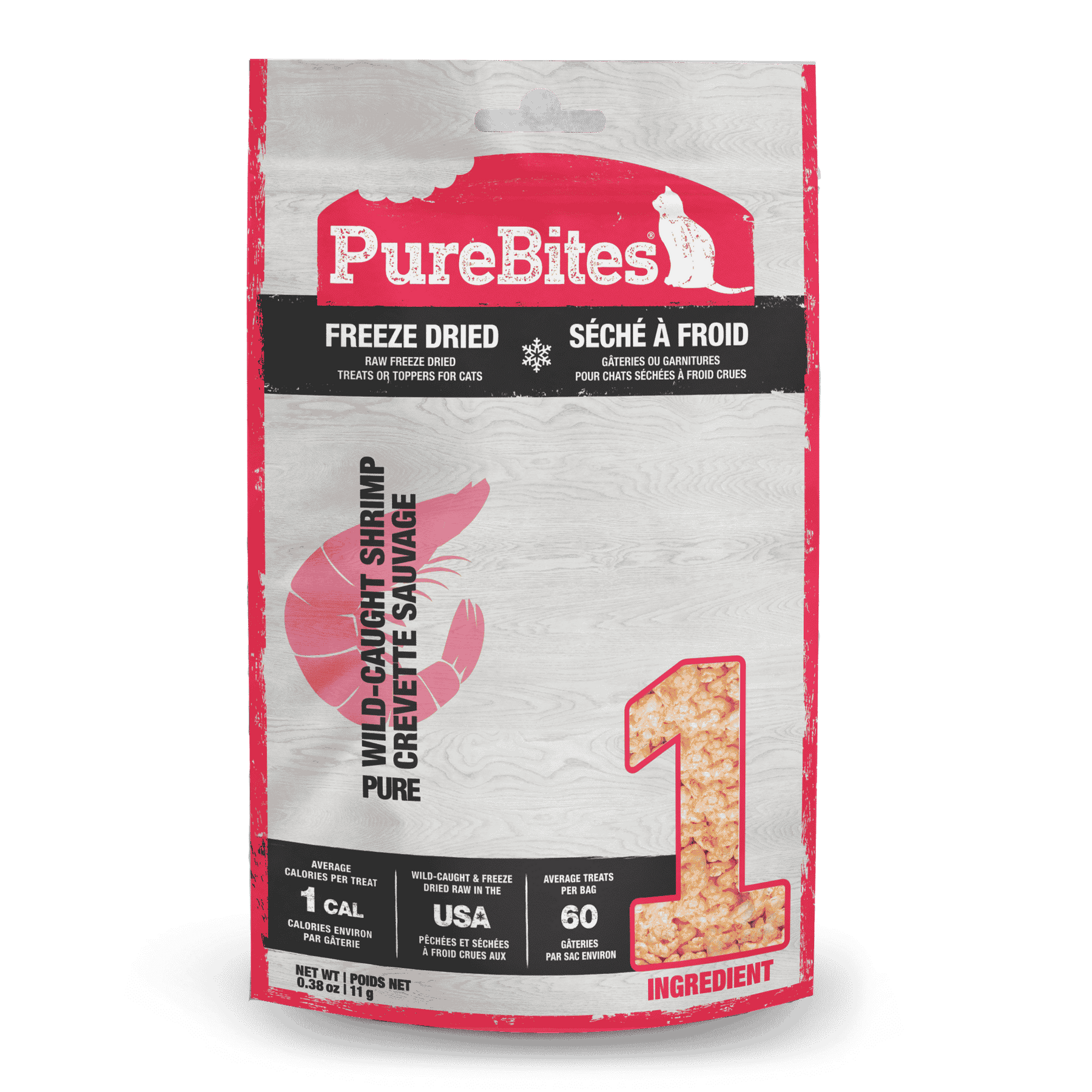 PureBites Freeze Dried Shrimp Wild-Caught Dog Treat-100% USA