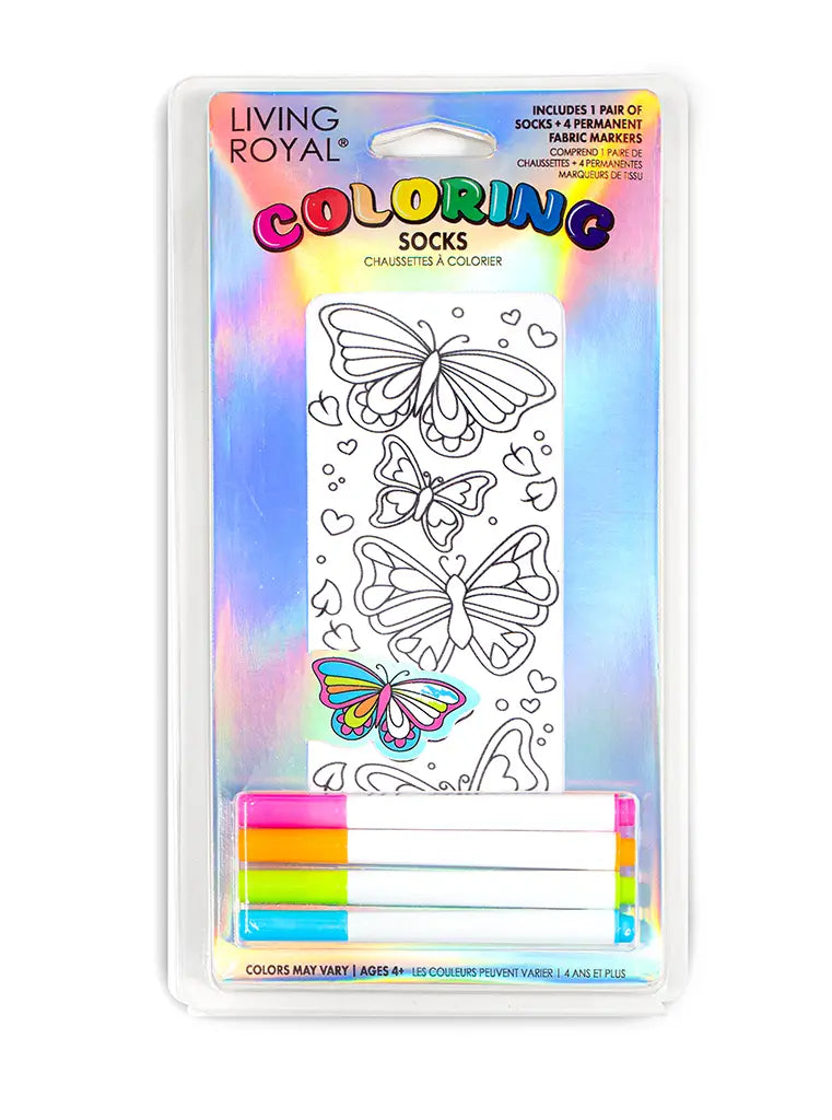 Coloring Socks Butterfly - Living Royal
