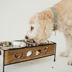 Loving Pets - Wooden Woof Double Diner Bk