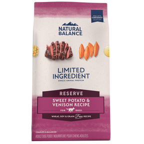 Natural Balance LID Limited Ingredient Diets - All Breeds, Adult Dog Grain Free Sweet Potato & Venison Formula Dry Dog Food