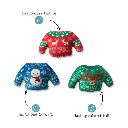 Petshop by Fringe Studio - Dog Toy The Snuggle Is Real 3 Christmas Sweaters