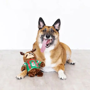 Dog Toy Feeling Festive Sloth With Christmas Sweater& Antlers