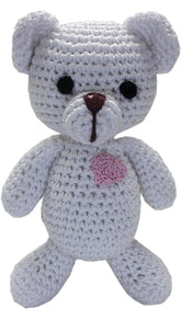 Knit Knacks Teddy White Bear Organic Cotton for Small Dogs