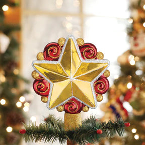 Old Christmas - Tree Top Glass Swirly Star