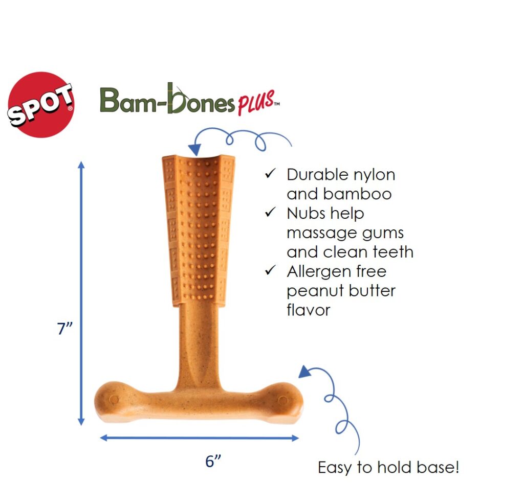 Bam-bones Plus Raised Nubs W/ Easy-To-Grip Shape Peanut Butter Flavor