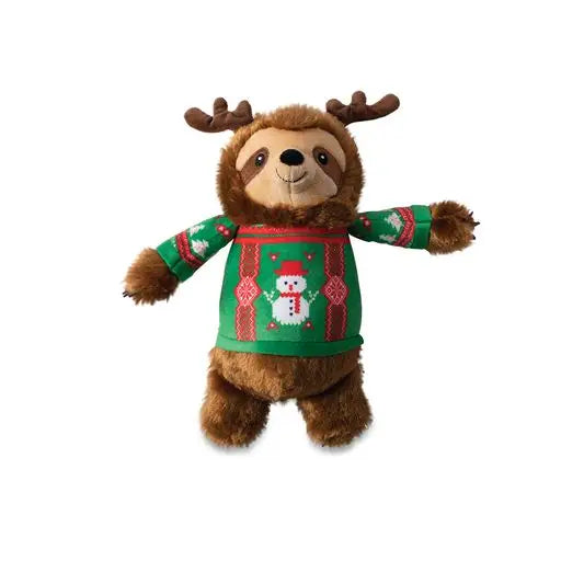 Dog Toy Feeling Festive Sloth With Christmas Sweater& Antlers