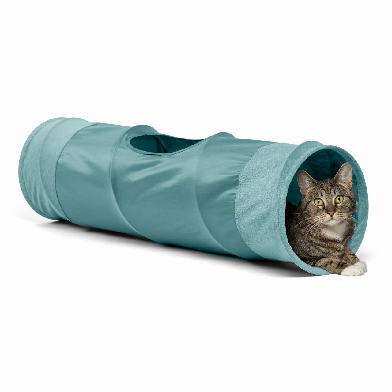 Ilan Oxford Cat Tunnel Nylon Collapsible With Hanging Toy