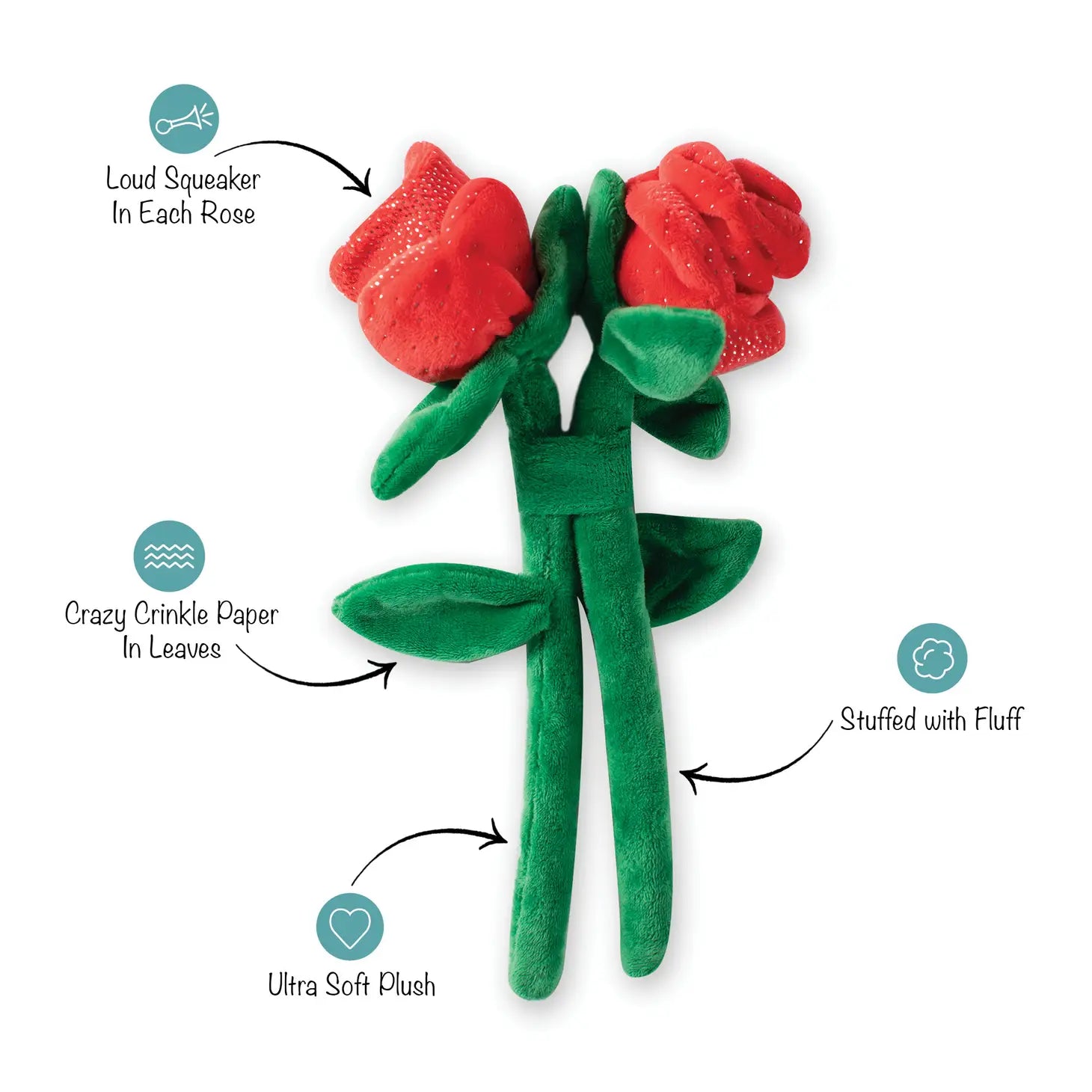 Petshop by Fringe Studio - Will You Accept This Rose? Dog Toy 2 Roses Set